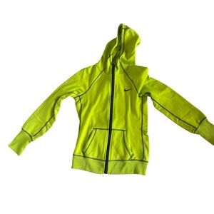 Nike Neon Yellow Full-Zip Hooded Puffer Jacket
